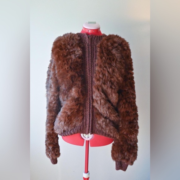 SOLD Vintage BARLOW Luxury Knitted Rabbit Fur Jacket FRANCE - Picture 2 of 9